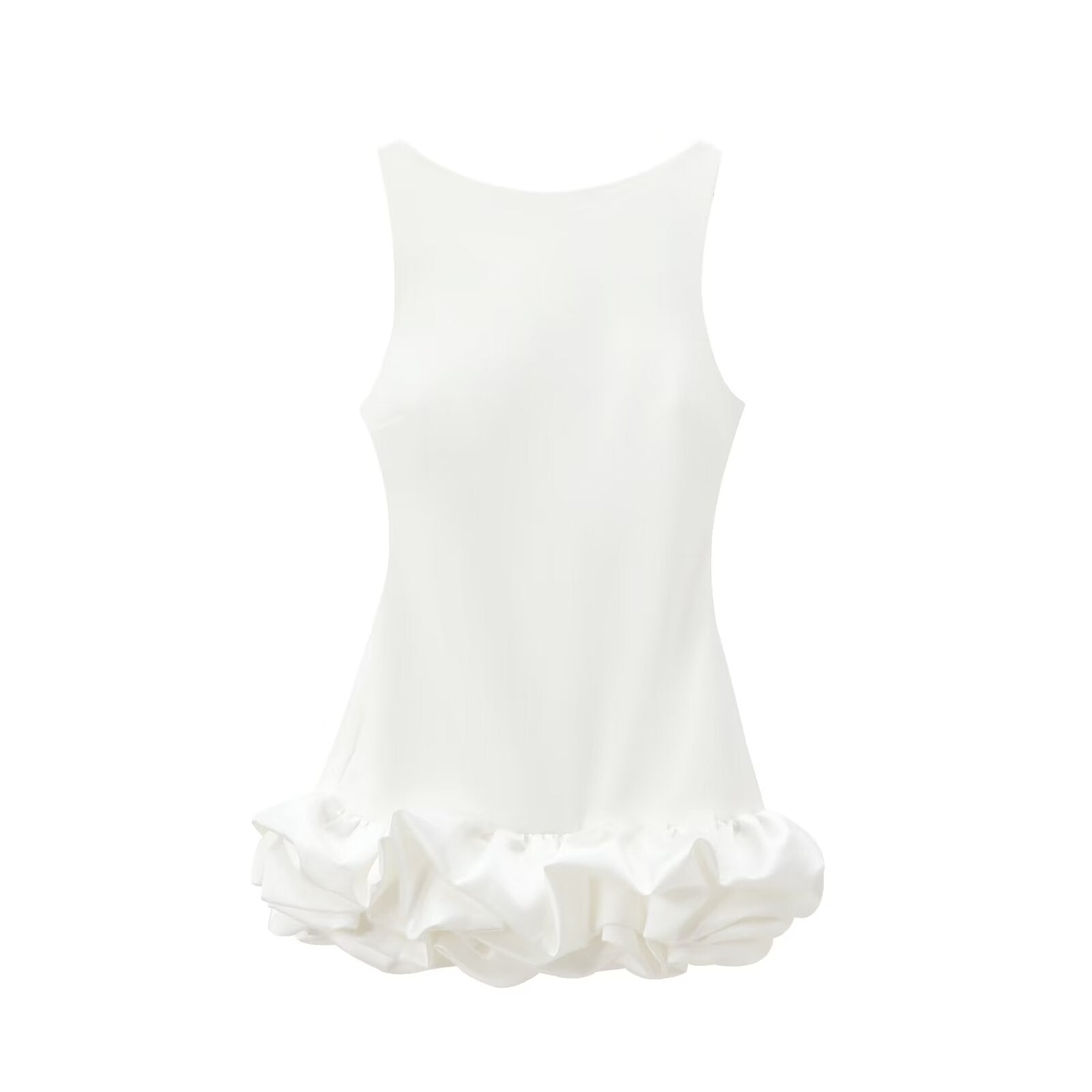 Ruffled Skirt Mini Dress-dresses > mini dress-Laventaire-Laventaire