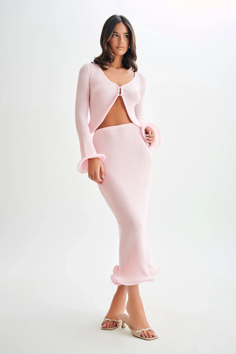 Scoop Neck Top Skirt Set-sets > top and skirt set-Laventaire-Laventaire