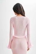 Scoop Neck Top Skirt Set-sets > top and skirt set-Laventaire-Laventaire