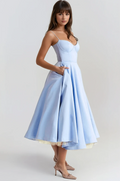 Sculpted Bodice Midi Dress-dresses > midi dress-Laventaire-Laventaire
