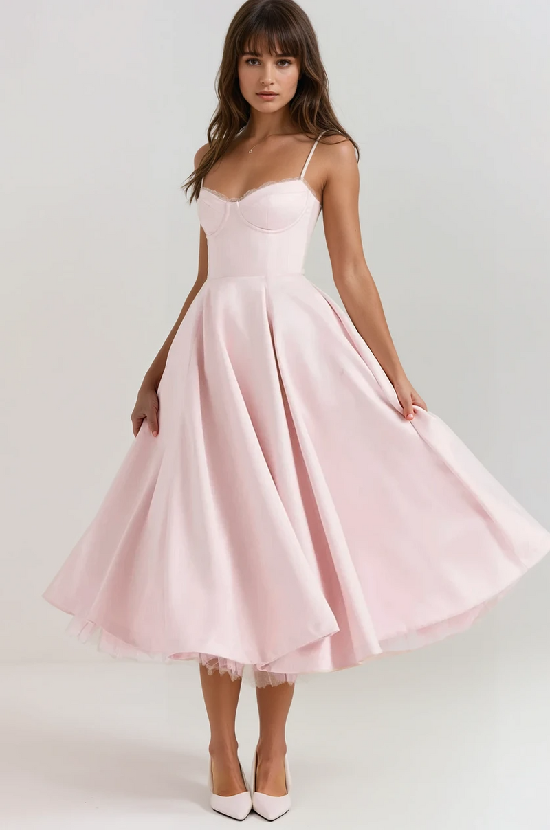 Sculpted Bodice Midi Dress-dresses > midi dress-Laventaire-Laventaire