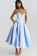 Sculpted Bodice Midi Dress-dresses > midi dress-Laventaire-Laventaire