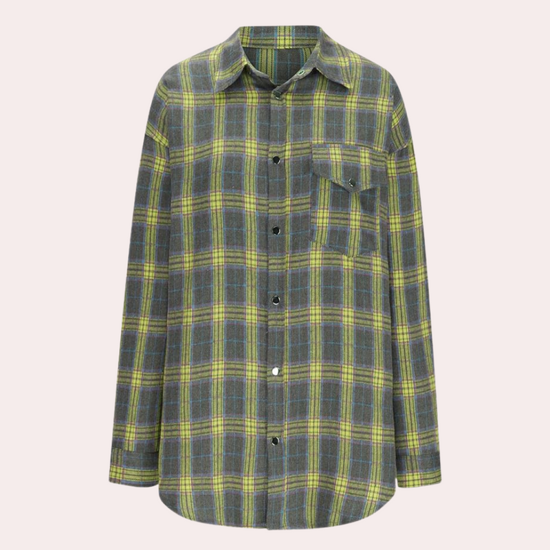 Shacket Checkered Slim Fit-shirts > slim fit shacket-Laventaire-Laventaire