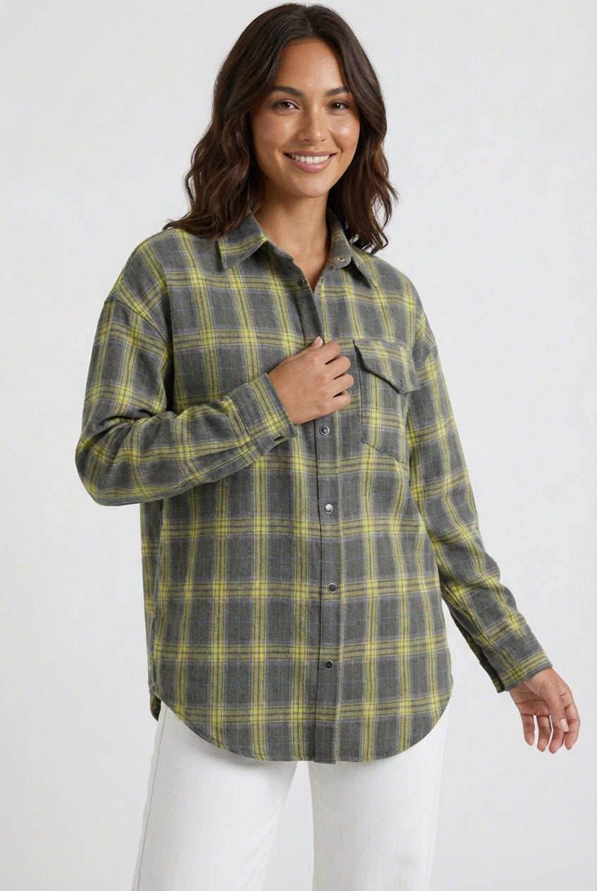 Shacket Checkered Slim Fit-shirts > slim fit shacket-Laventaire-Laventaire