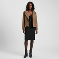Short Coat V-Neck-outerwear > short coat-Laventaire-Brown-S-Laventaire