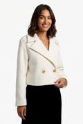 Short Coat V-Neck-outerwear > short coat-Laventaire-Ivory-S-Laventaire
