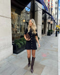 Short Sleeve Cardigan Mini Dress-dresses > mini dress-Laventaire-Laventaire