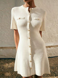 Short Sleeve Cardigan Mini Dress-dresses > mini dress-Laventaire-Laventaire