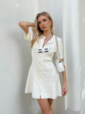Short Sleeve Cardigan Mini Dress-dresses > mini dress-Laventaire-Laventaire