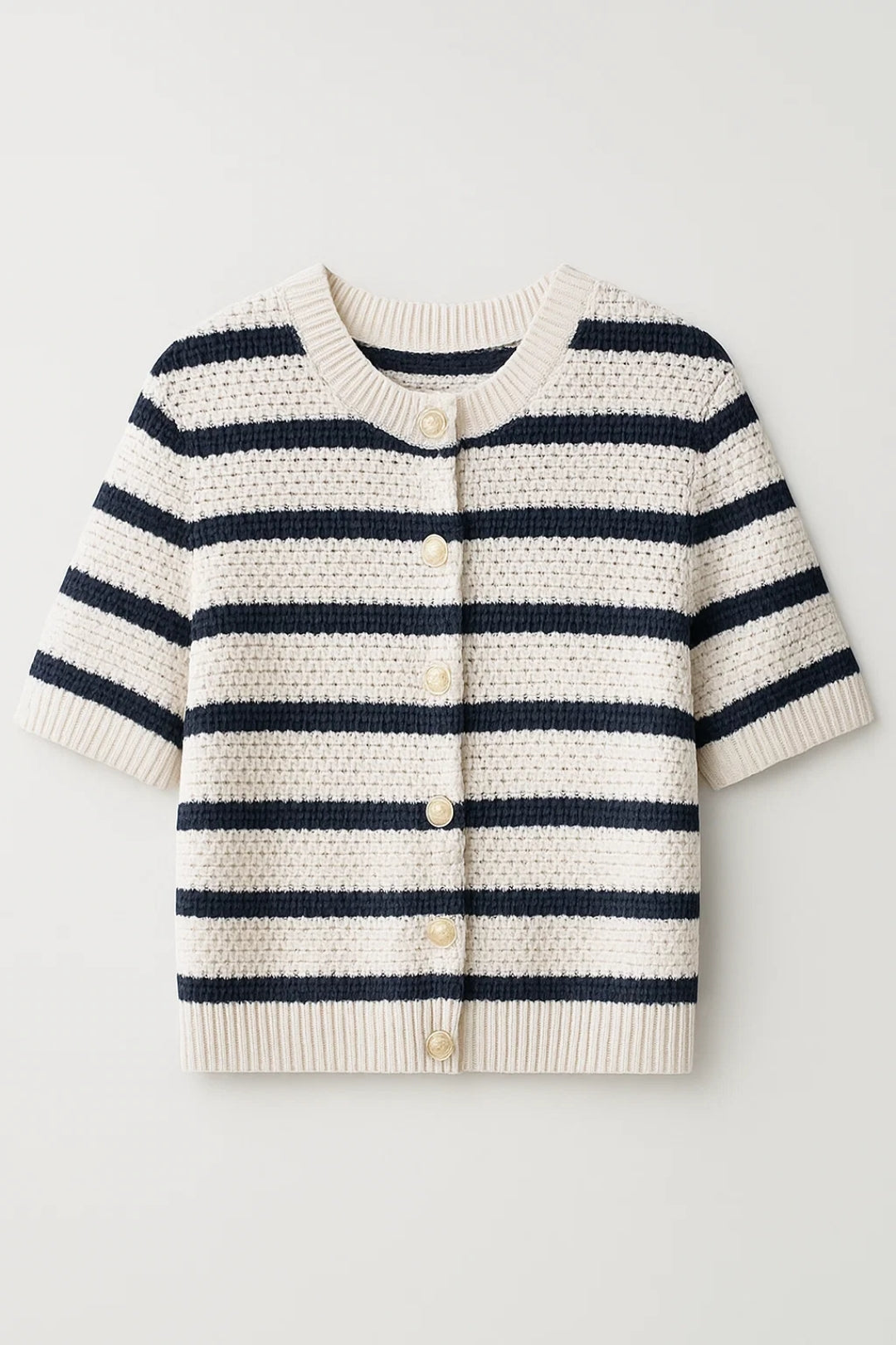 Short Sleeve Cardigan-cardigans > short sleeve cardigan-Laventaire-Laventaire