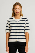 Short Sleeve Cardigan-cardigans > short sleeve cardigan-Laventaire-Laventaire