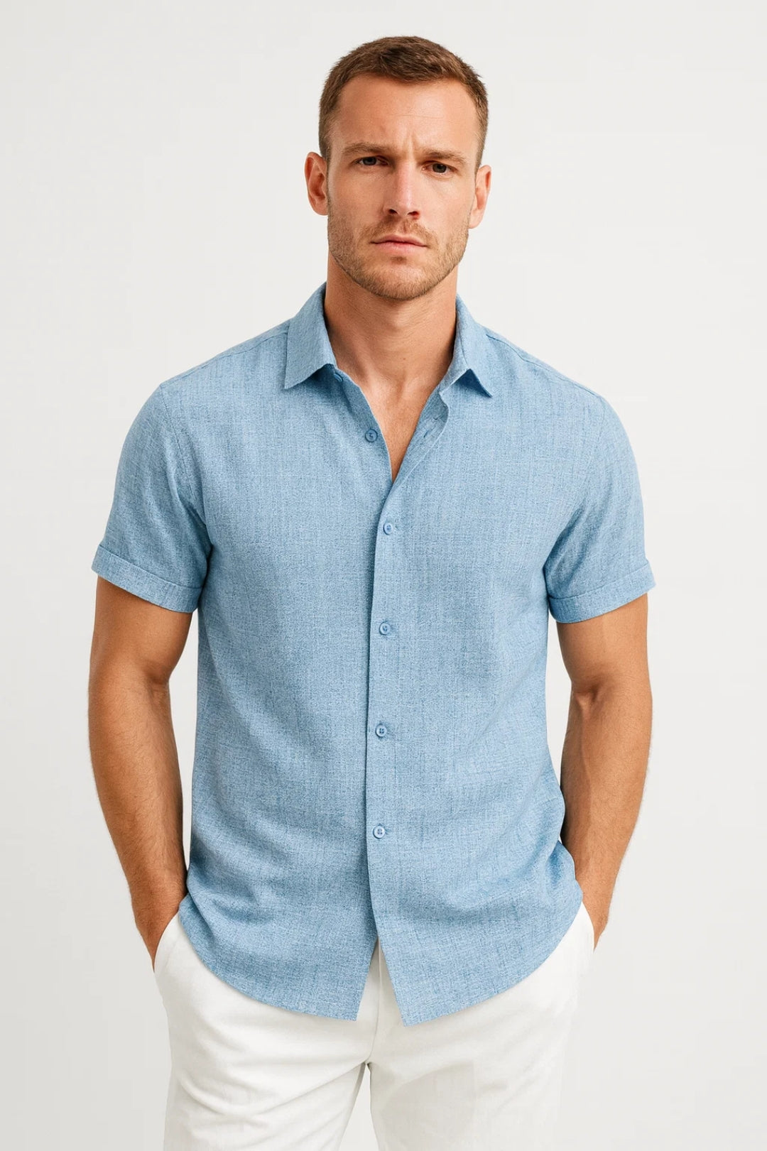 Short Sleeve Casual Shirt-shirts > casual shirts-Laventaire-Laventaire