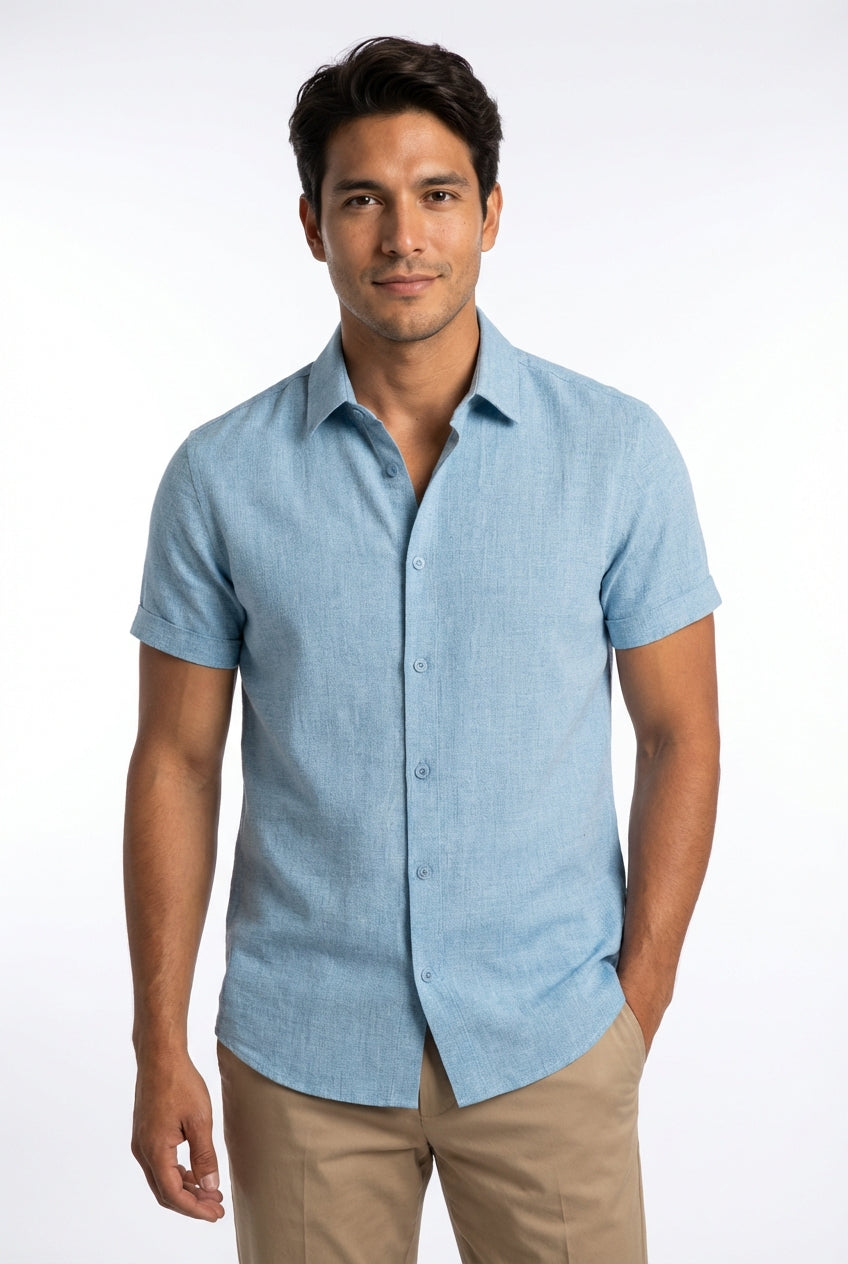 Short Sleeve Casual Shirt-shirts > casual shirts-Laventaire-Laventaire