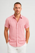 Short Sleeve Casual Shirt-shirts > casual shirts-Laventaire-Pink-S-Laventaire
