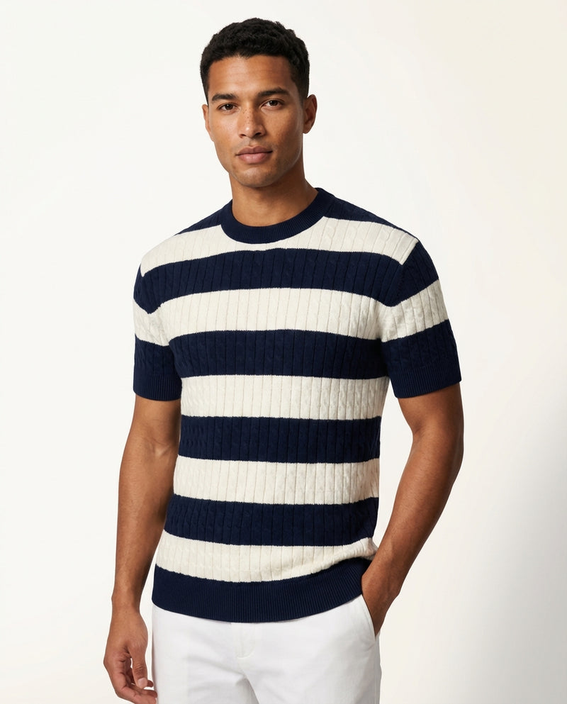 Short Sleeve Knit Tee-t-shirts > short sleeve t-shirts-Laventaire-Multicolor-S-Laventaire