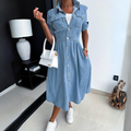 Short Sleeve Midi Dress-dresses > midi dress-Laventaire-Laventaire