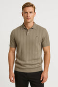 Short Sleeve Polo Shirt-shirts > polo shirts-Laventaire-Taupe-S-Laventaire