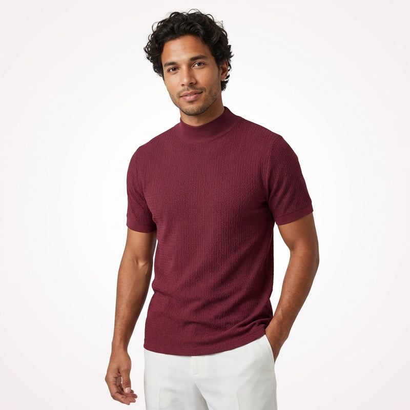 Short Sleeve T-Shirt-t-shirts > short sleeve t-shirts-Laventaire-Burgundy-S-Laventaire