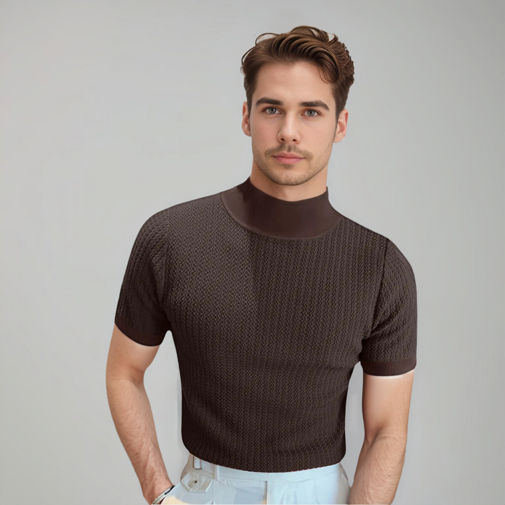 Short Sleeve T-Shirt-t-shirts > short sleeve t-shirts-Laventaire-Dark Brown-S-Laventaire