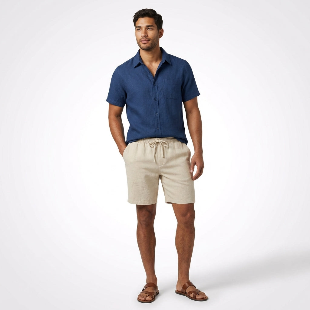 Short Sleeve Two-Piece Set-sets > two piece set-Laventaire-Laventaire
