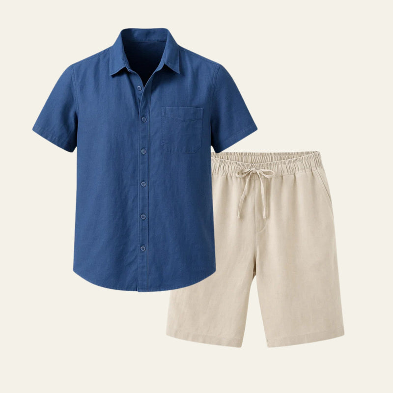 Short Sleeve Two-Piece Set-sets > two piece set-Laventaire-Laventaire