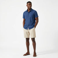 Short Sleeve Two-Piece Set-sets > two piece set-Laventaire-Blue-S-Laventaire