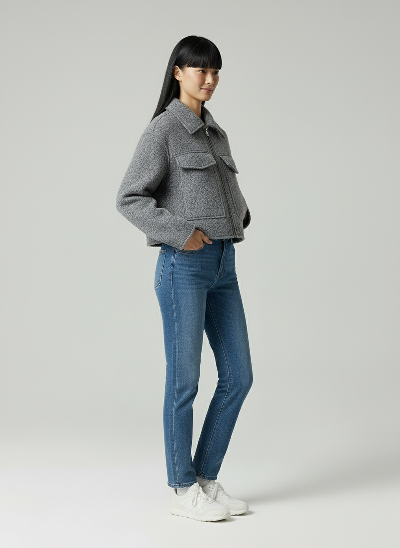 Short Zip Up Jacket-jackets > zip up jackets-Laventaire-Laventaire