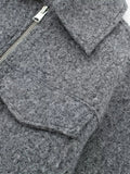 Short Zip Up Jacket-jackets > zip up jackets-Laventaire-Laventaire