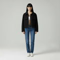 Short Zip Up Jacket-jackets > zip up jackets-Laventaire-Black-S-Laventaire