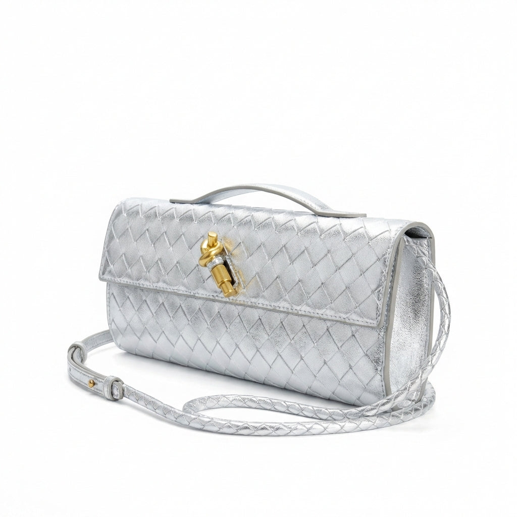 Shoulder Bag Clutch Design-bags > shoulder bags > clutches-Laventaire-Silver-One Size-Laventaire