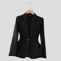 Single-Breasted Blazer Jacket-jackets > blazers-Laventaire-Black-S-Laventaire