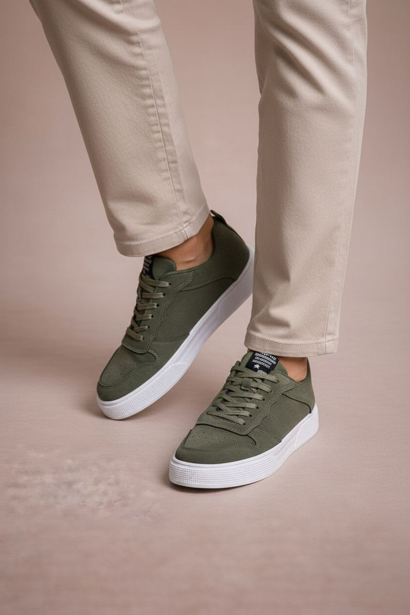 Sleek Silhouette Casual Sneakers-footwear > sneakers > casual sneakers-Laventaire-Olive Green-38-Laventaire