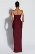Sleeveless Burgundy Maxi Dress-dresses > maxi dress-Laventaire-Laventaire