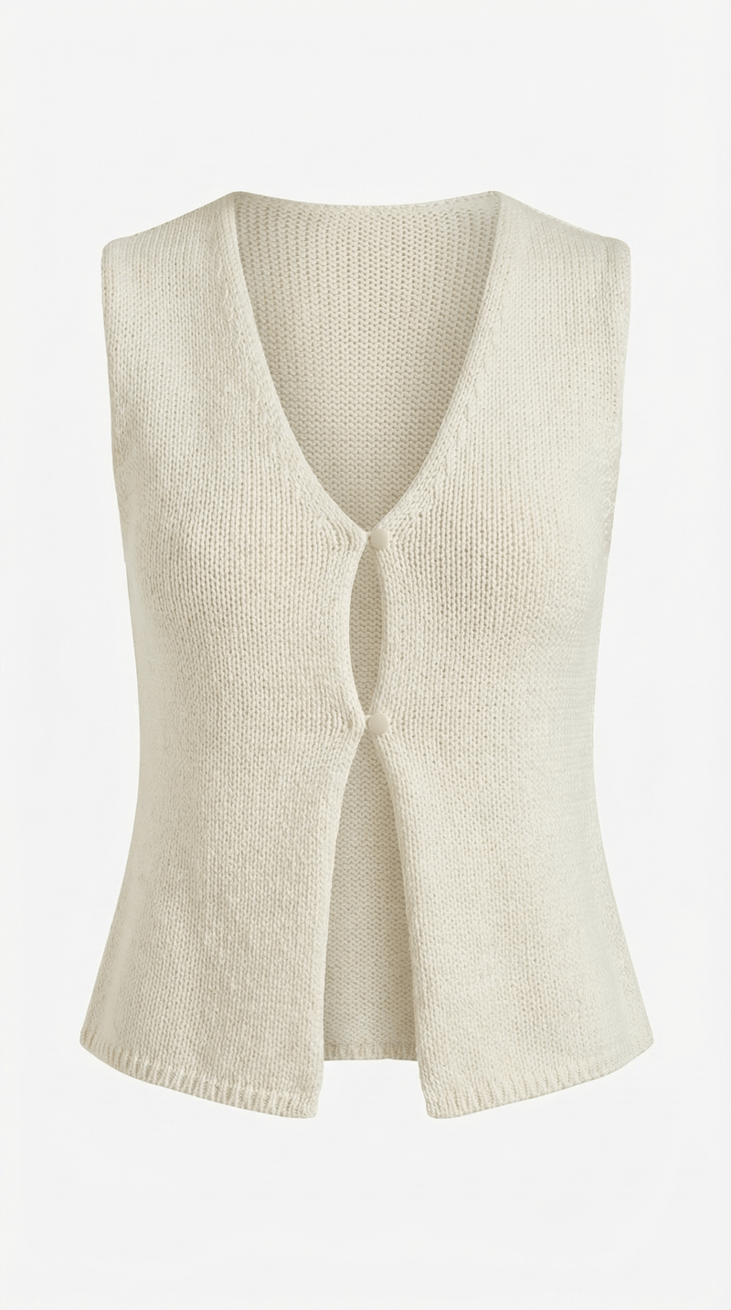 Sleeveless Cut-Out Top-tops > sleeveless top-Laventaire-Laventaire