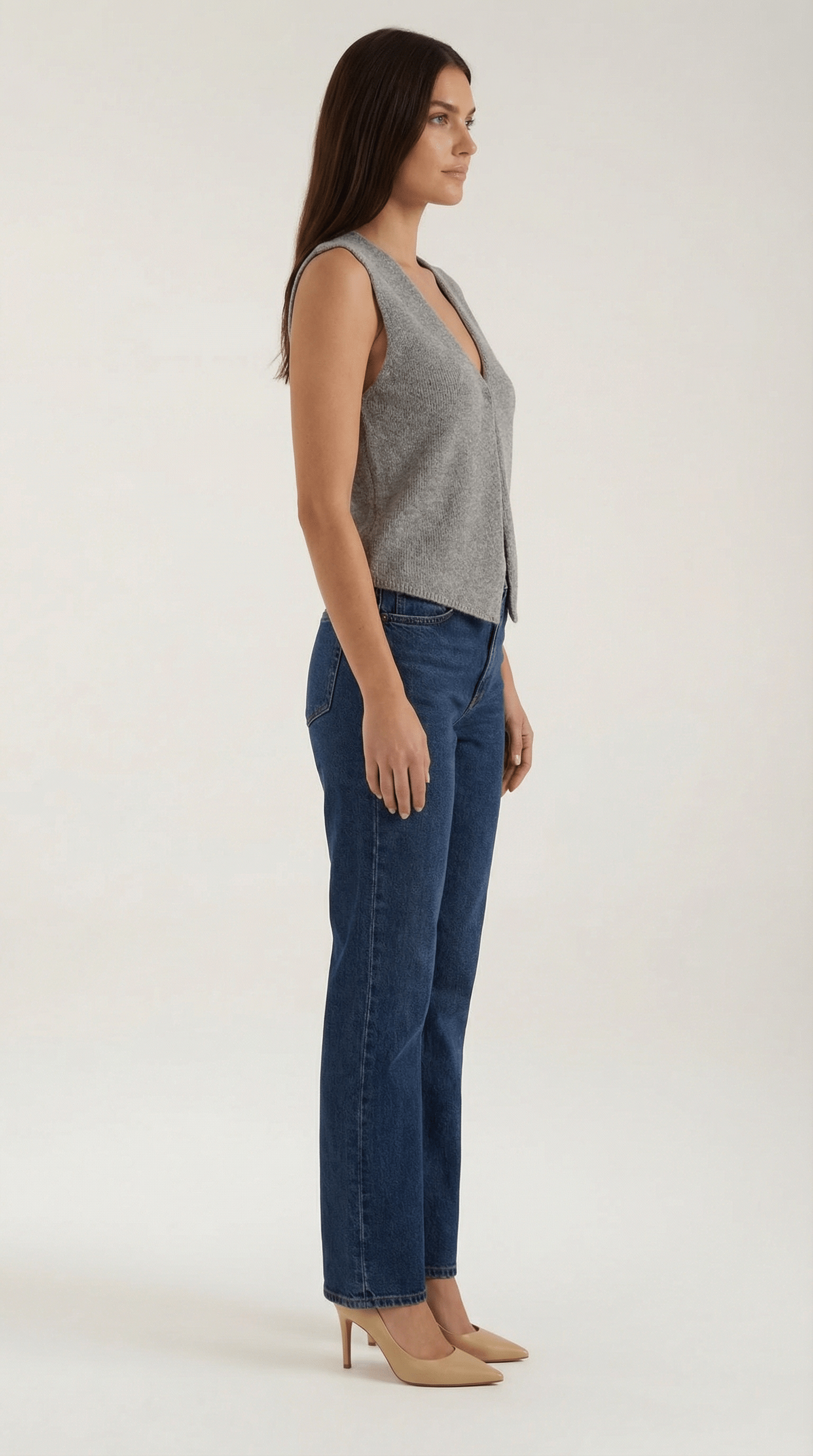 Sleeveless Cut-Out Top-tops > sleeveless top-Laventaire-Laventaire