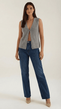 Sleeveless Cut-Out Top-tops > sleeveless top-Laventaire-Gray-S-Laventaire
