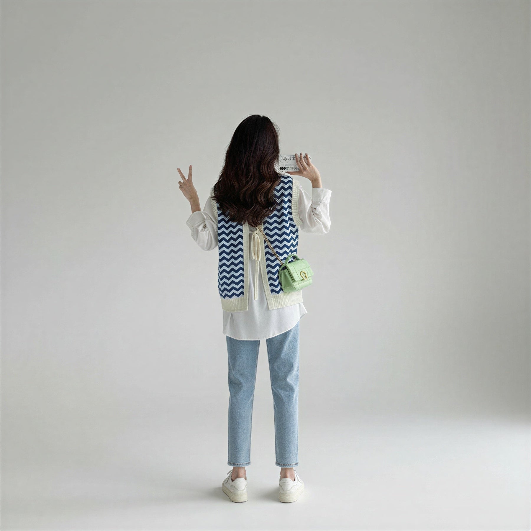 Sleeveless Graphic Knit Gilet-gilets > sleeveless gilets-Laventaire-Laventaire