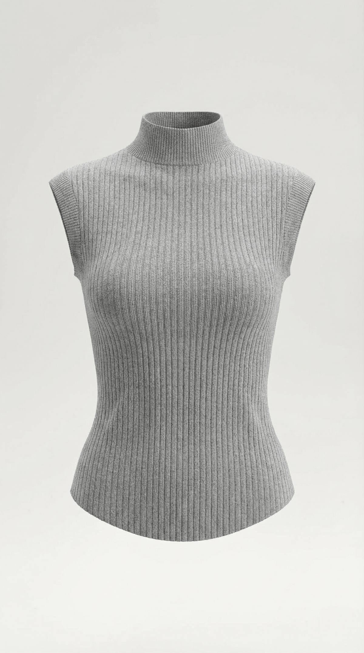 Sleeveless Mock Neck Top-tops > sleeveless tops > mock neck tops-Laventaire-Laventaire