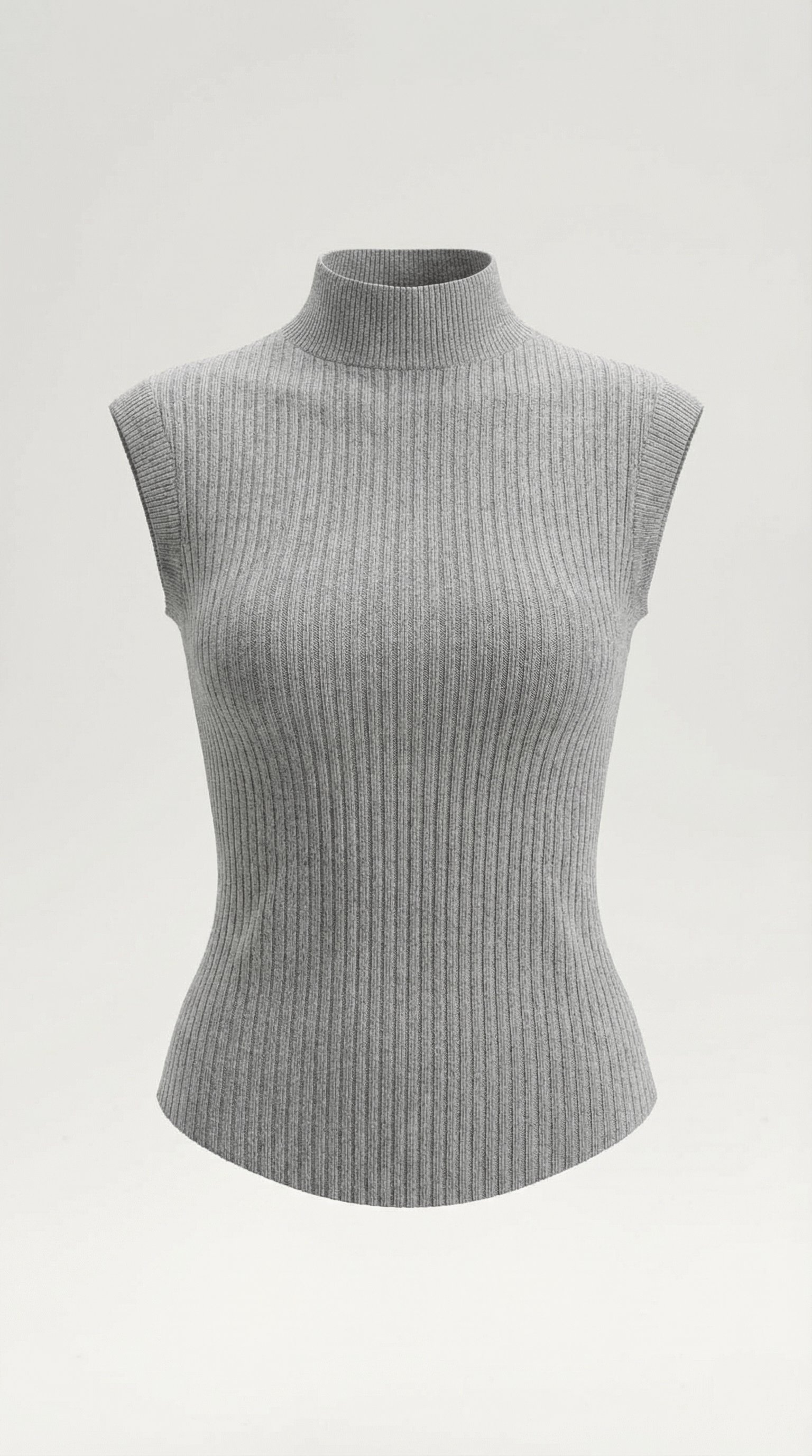 Sleeveless Mock Neck Top-tops > sleeveless tops > mock neck tops-Laventaire-Laventaire