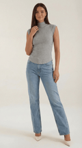 Sleeveless Mock Neck Top-tops > sleeveless tops > mock neck tops-Laventaire-Laventaire