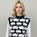 Sleeveless Relaxed Fit Cardigan-cardigans > sleeveless cardigan-Laventaire-Laventaire
