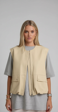 Sleeveless Relaxed Fit Gilet-outerwear > gilet-Laventaire-Laventaire