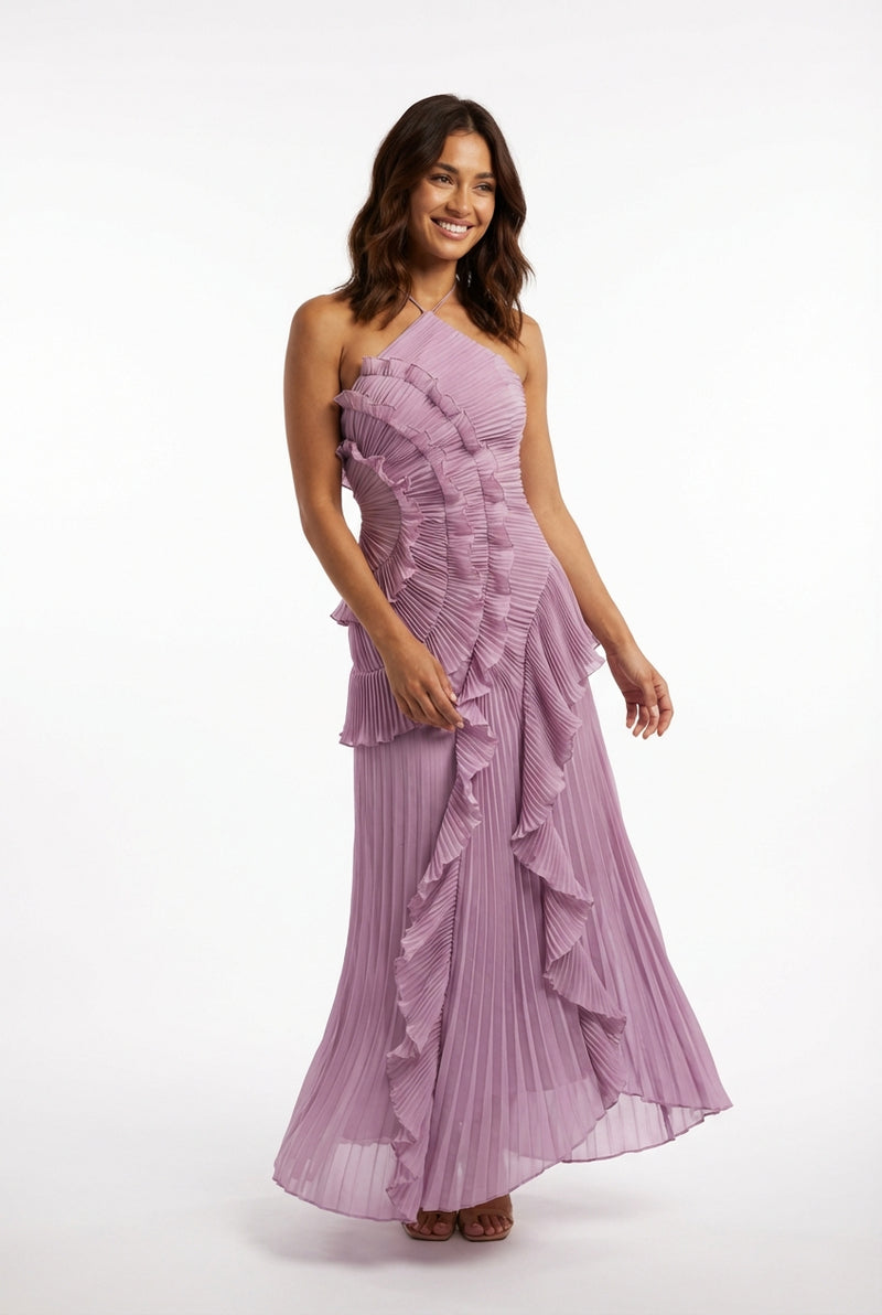 Sleeveless Summer Maxi Dress-dresses > summer dress-Laventaire-Light Purple-XS-Laventaire