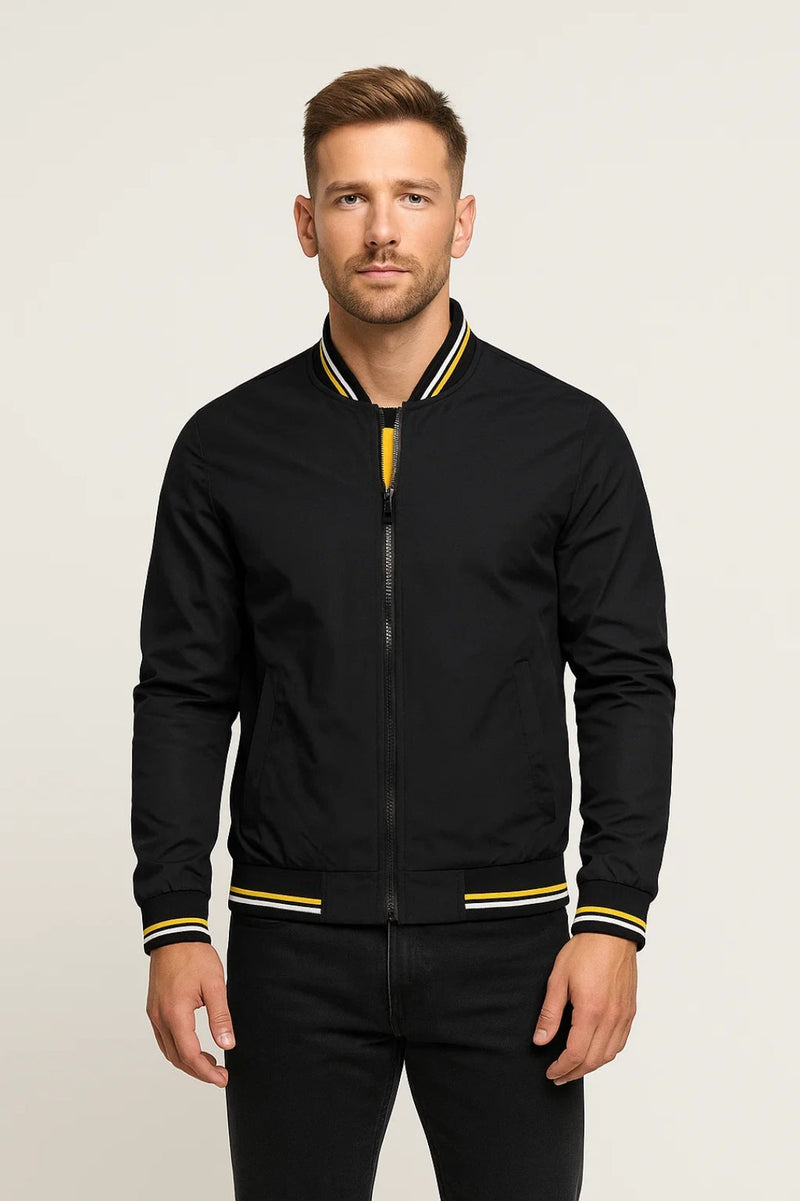 Slim Fit Bomber Jacket-jackets > bomber jackets-Laventaire-Laventaire
