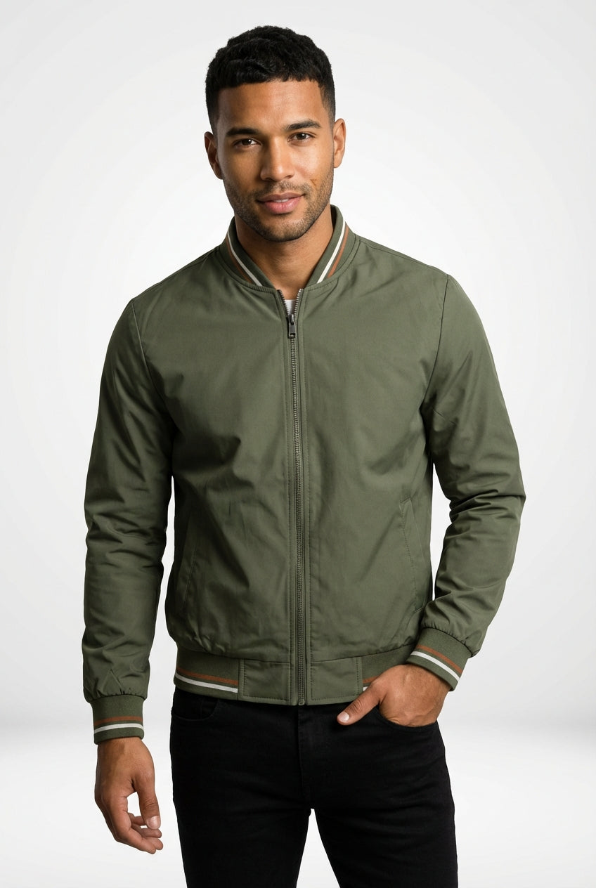 Slim Fit Bomber Jacket-jackets > bomber jackets-Laventaire-Laventaire