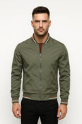 Slim Fit Bomber Jacket-jackets > bomber jackets-Laventaire-Olive Green-XS-Laventaire