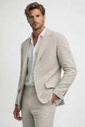 Slim Fit Business Casual Suit-suits > men's suits > slim fit suits-Laventaire-Light Beige-S-Laventaire