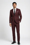 Slim Fit Business Suit-suits > business suits-Laventaire-Burgundy-S-Laventaire