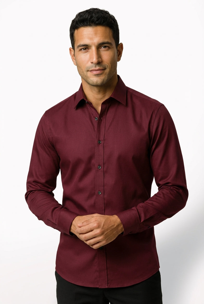 Slim Fit Button Up Shirt-shirts > button up shirts-Laventaire-Laventaire