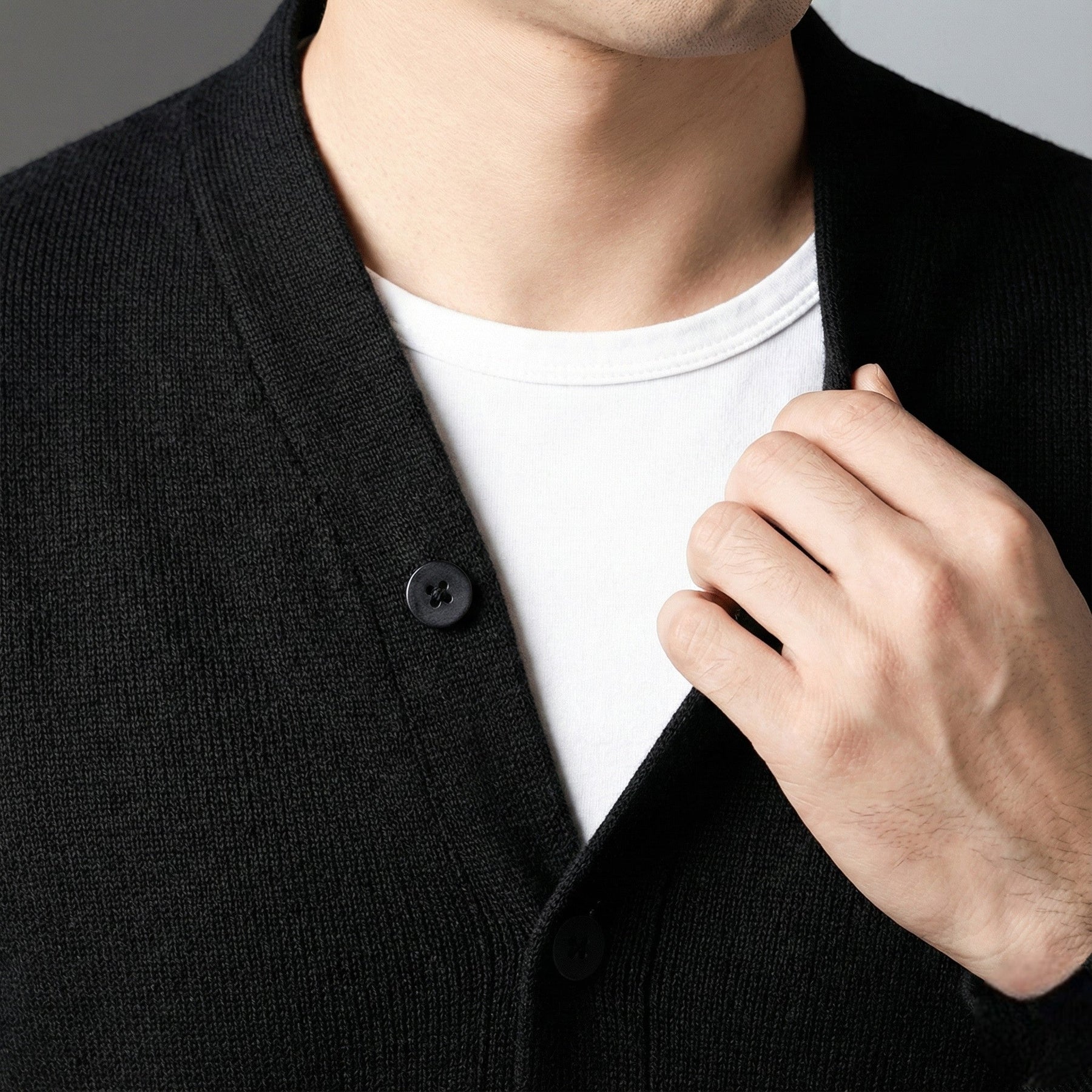 Slim Fit Cardigan Jacket-outerwear > cardigan jacket-Laventaire-Laventaire
